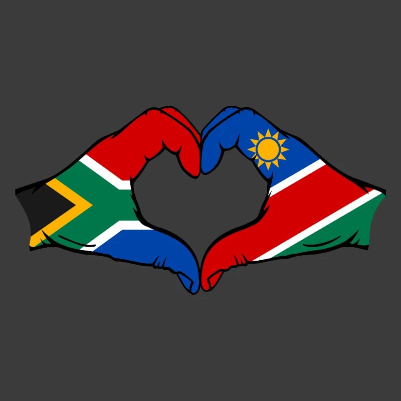 Südafrika Namibia Flagge Herz