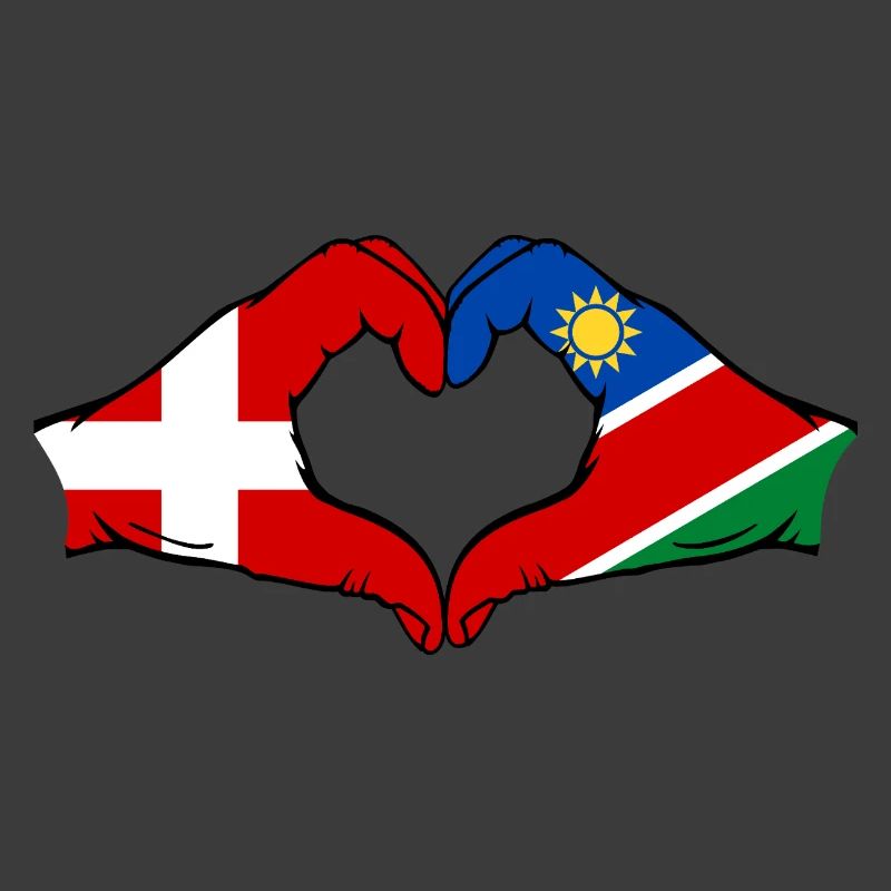 Dänemark Namibia Flagge Herz