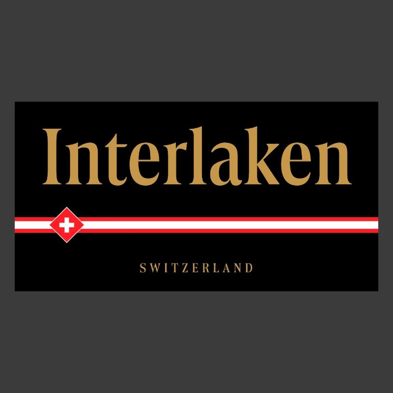Interlaken Schweizer Goldschrift Design