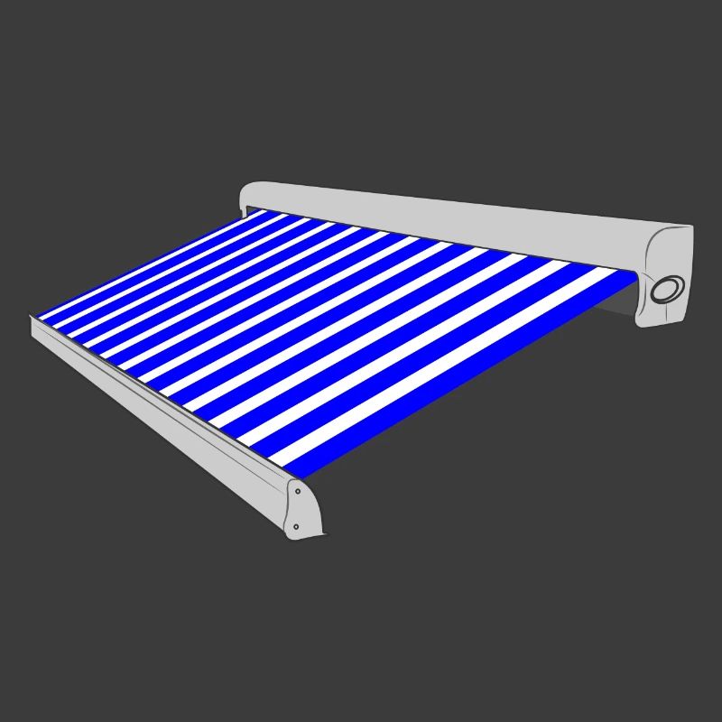 Sonnenschutz blau weiß