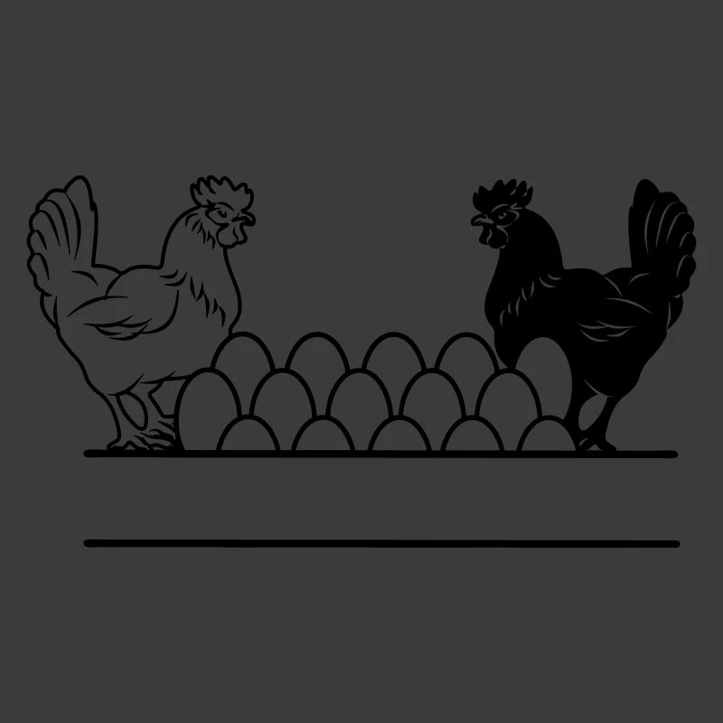 Chicken dark and light monogram
