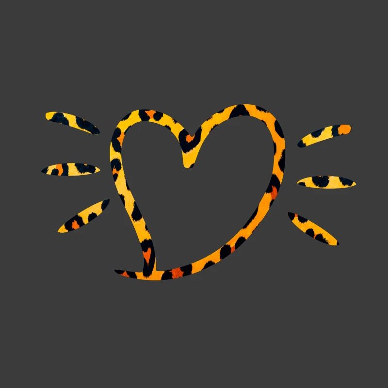 Leopard Herz mit Sonnenstrahlen