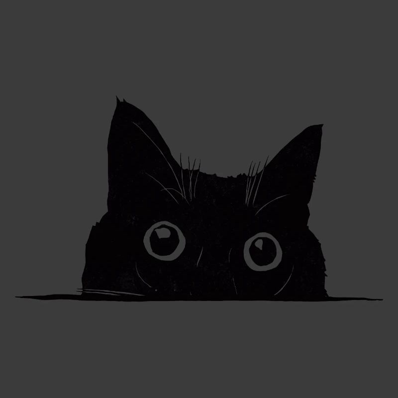 Guckende Katze schwarz