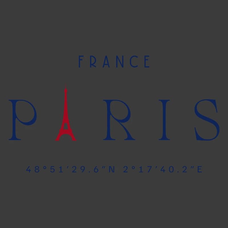 Paris Blue Eiffel Tower Red