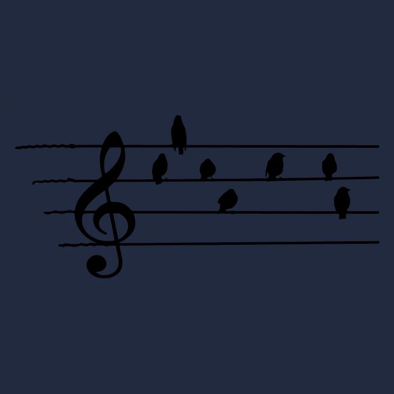 Music - Treble Clef - birds as notes
