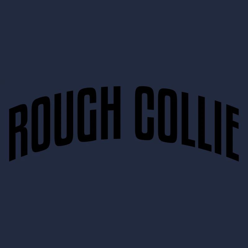 rough collie stylish arched text logo co