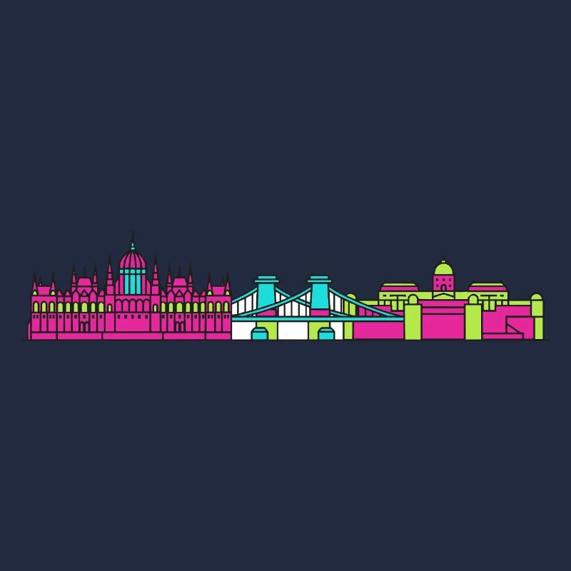 Budapester Stadtskyline-Parlament: Moderne Kunst