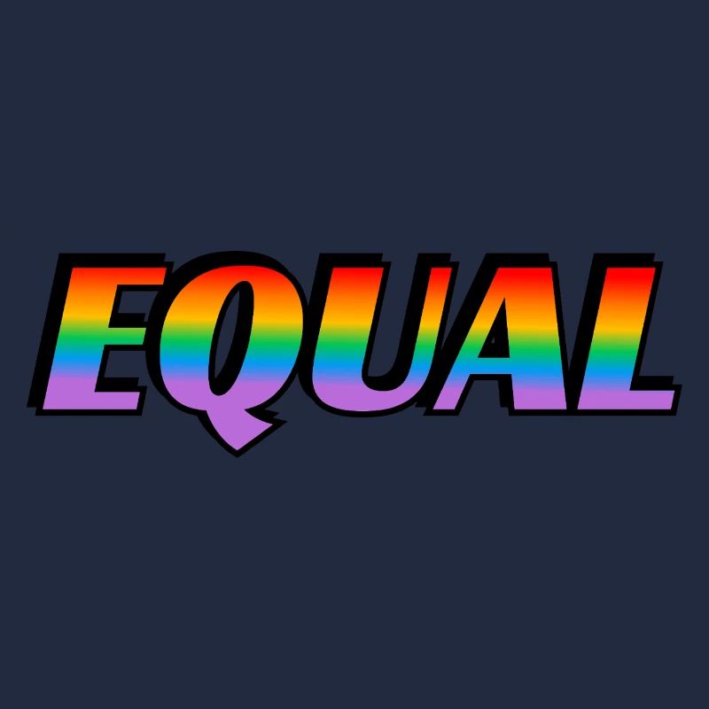 Rainbow text EQUAL LGBT Pride Month