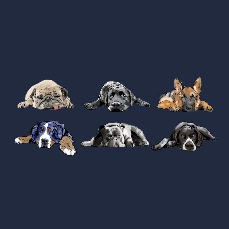 Mops Labrador Schäferhund Berner Bulldog Pointer