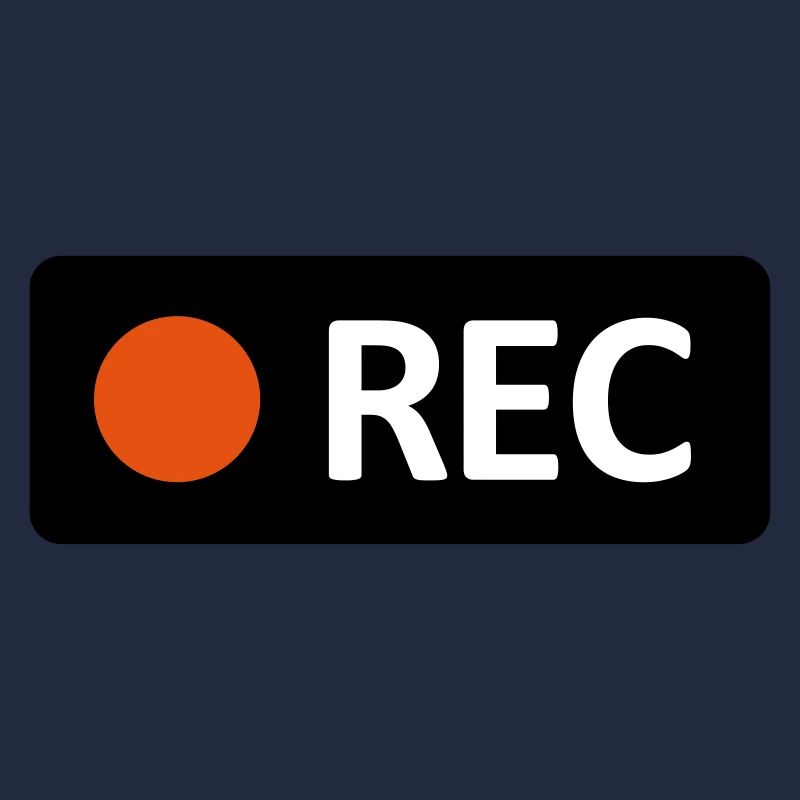 Camera REC recording button. Record, live, rec