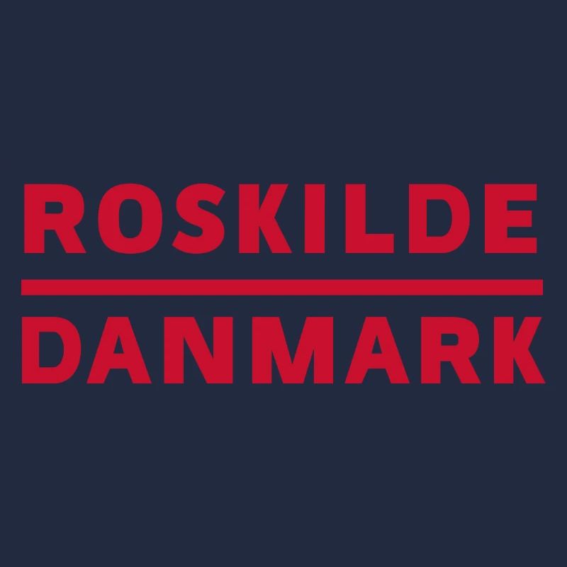 Roskilde Denmark in red typography