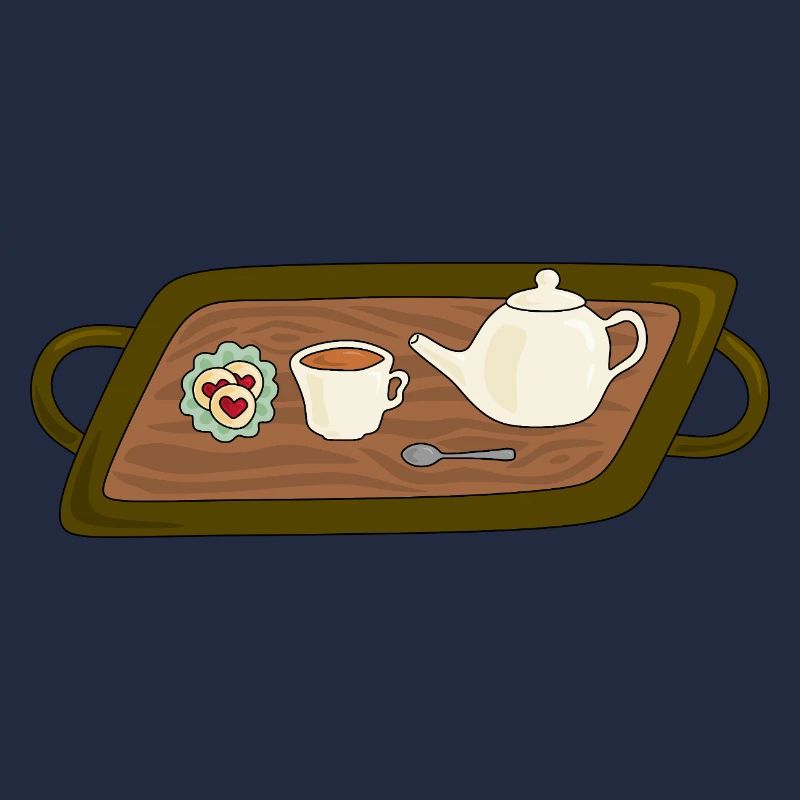 Teezeit-Tablett-Illustration