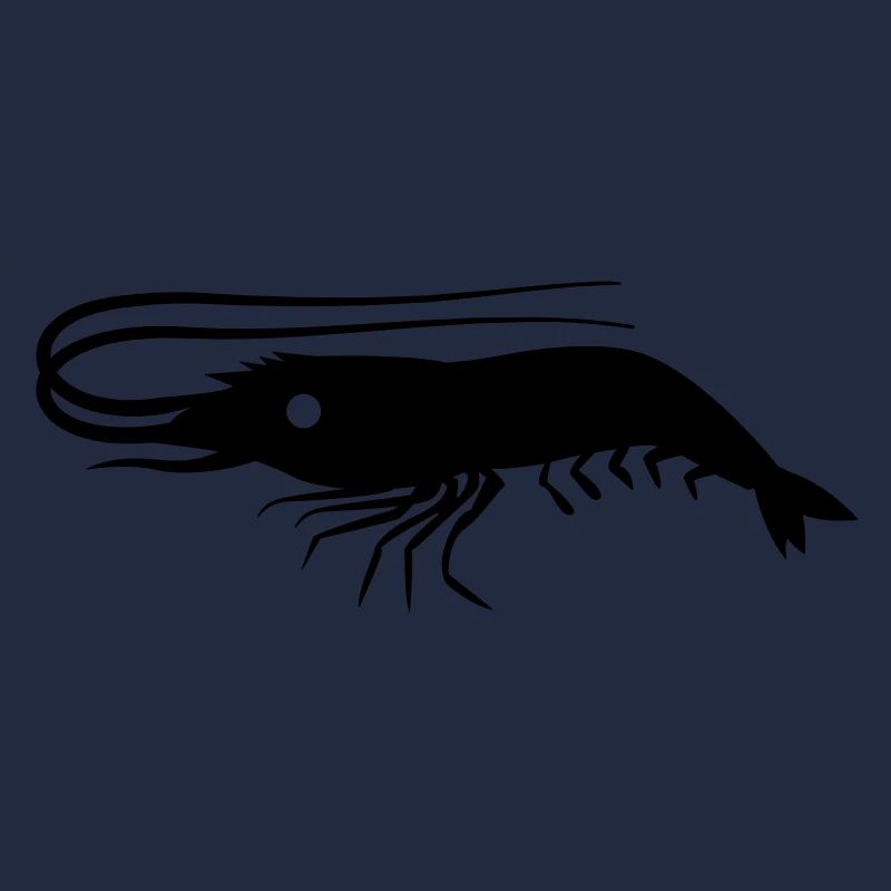 single shrimp prawn with antennae