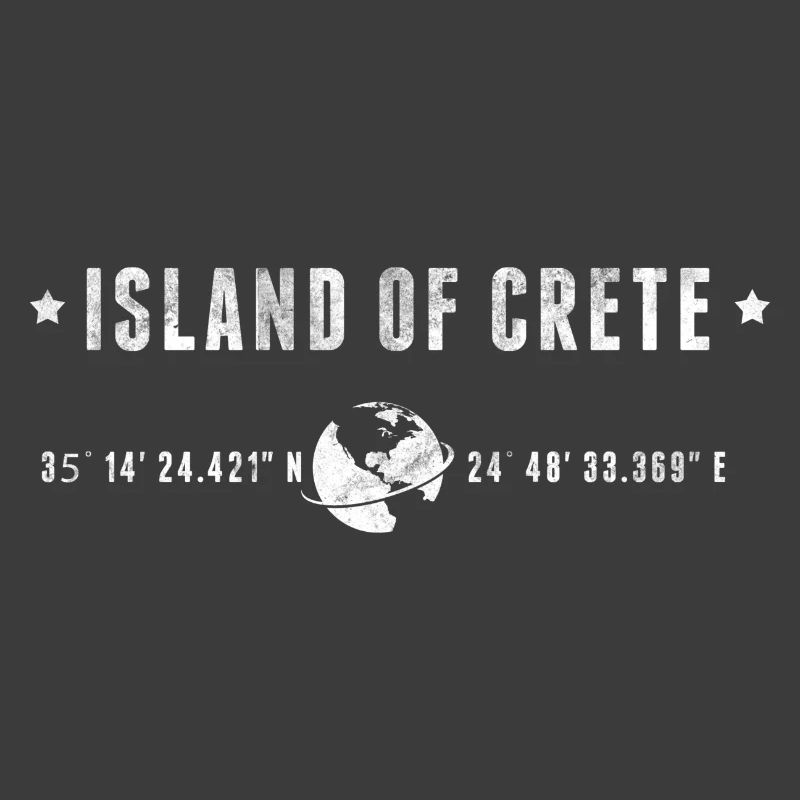 Crete Stylized Geographical Coordinates