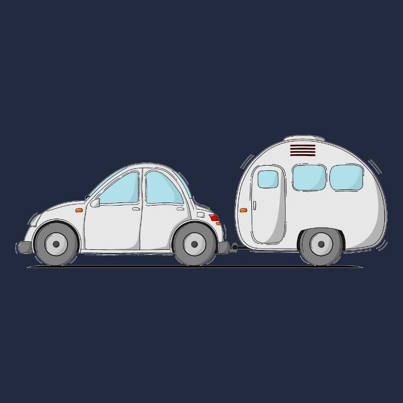 Car with caravan grey