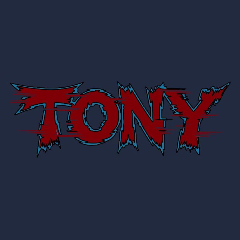 Tony Gezacktes Neon-Logo