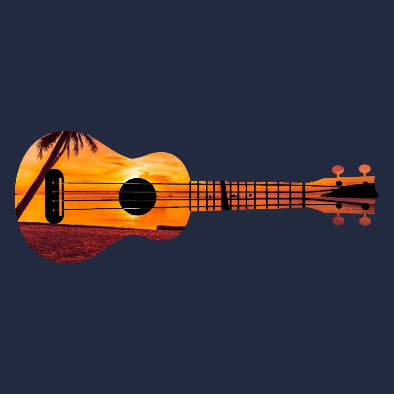 Ukulélé hawaïen Uke Beach Coucher de soleil