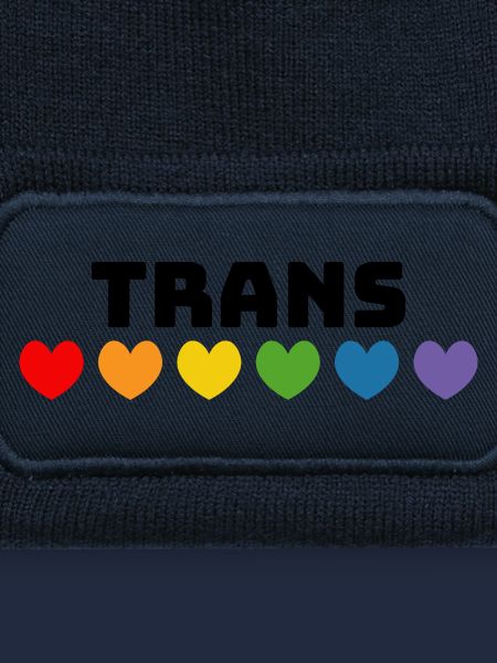 Rainbow heart trans black