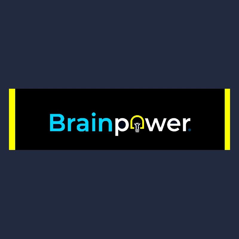 Brainpower Light Bulb Typography