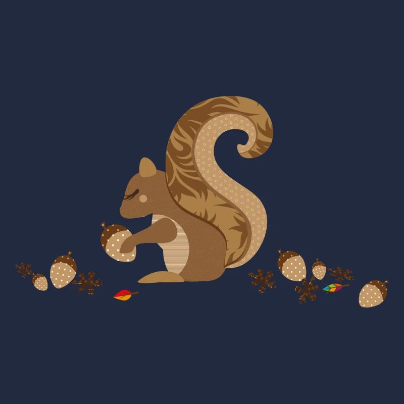 Ein Eichhörnchen mit einer Eichel