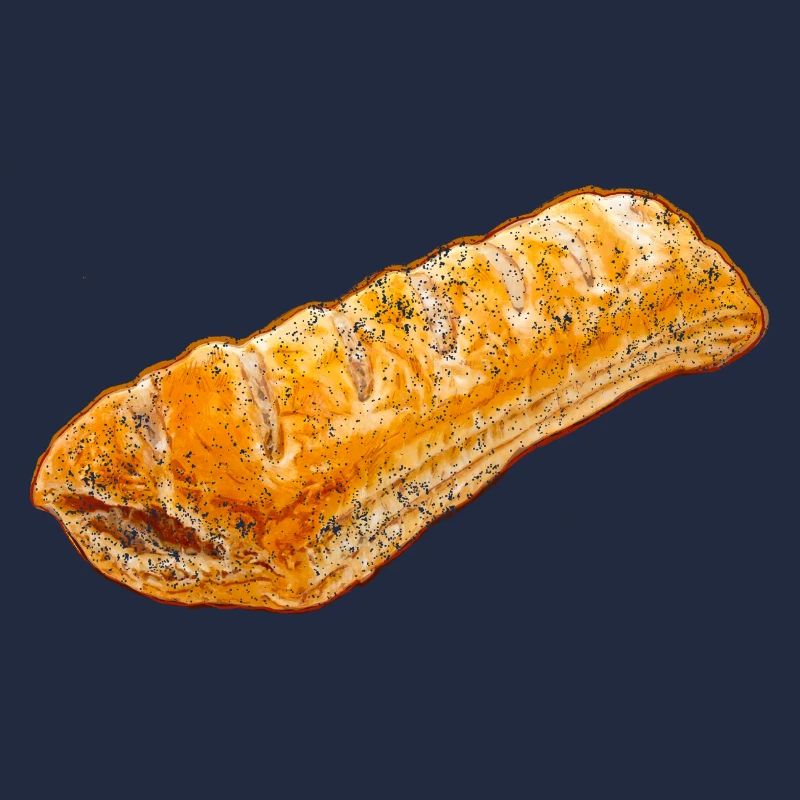 Wurstbrötchen Illustration - Verwitterte Optik