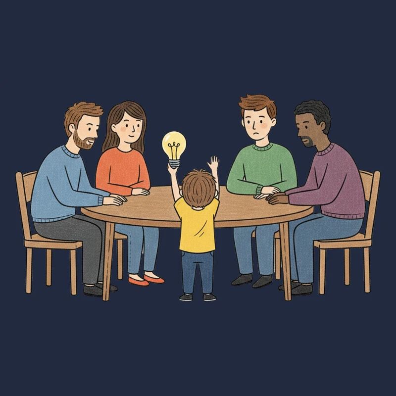 Collective idea around a table
