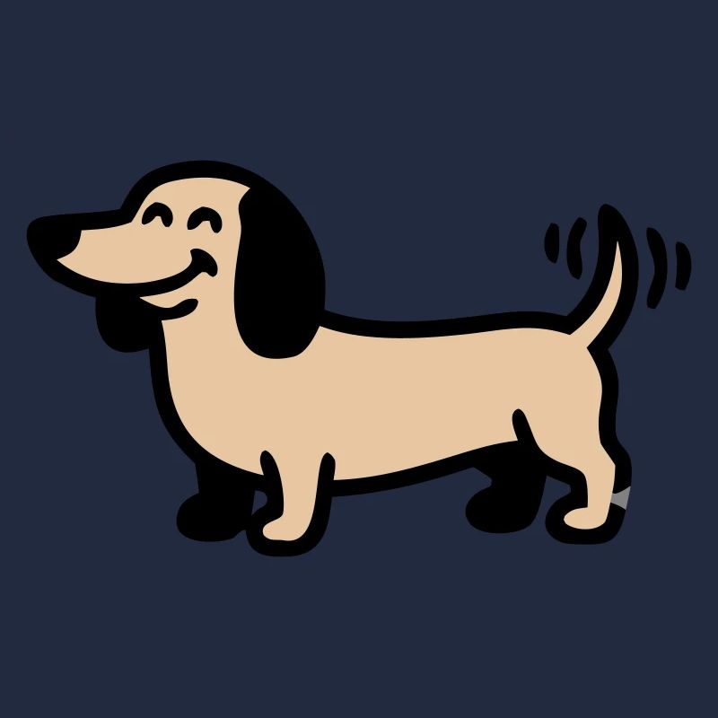 Fröhlicher Dackel Hund Comic