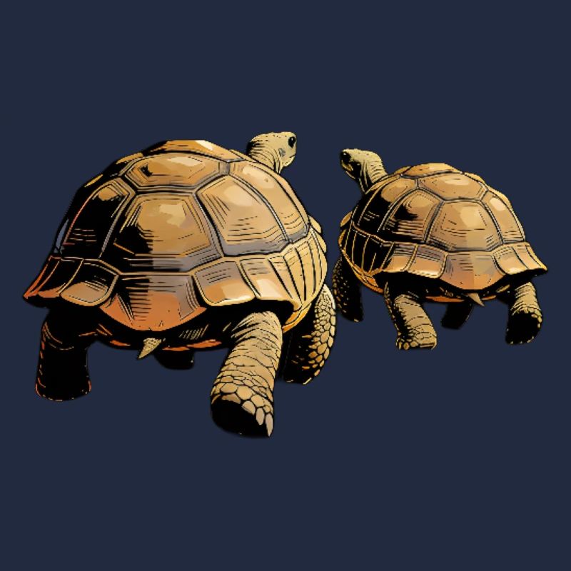 Duo Schildkröten im Abendlicht