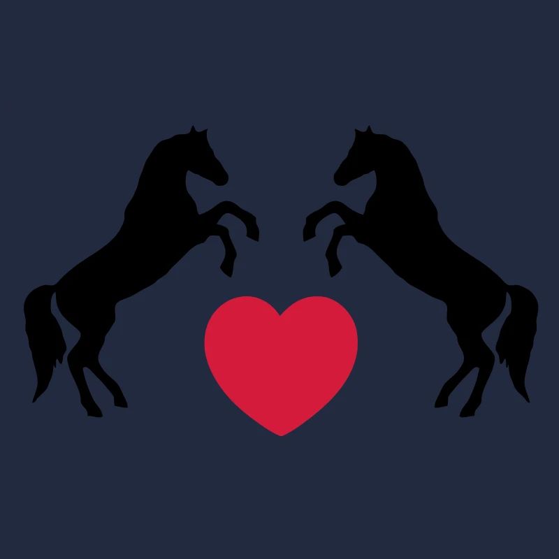 Zwei wilde Pferde mit Herz