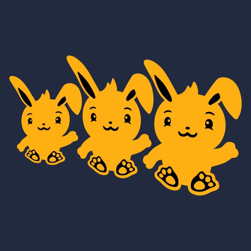 3 lapins trois amis équipe équipage agitant assis mignon