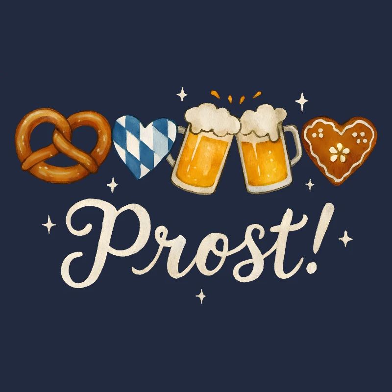 Happy drinks with beer mugs and gingerbread