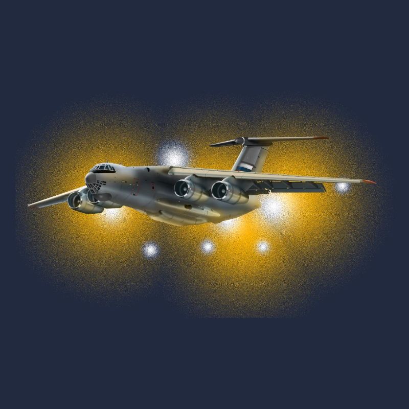 Frachtflugzeug im Sonnenfeuer