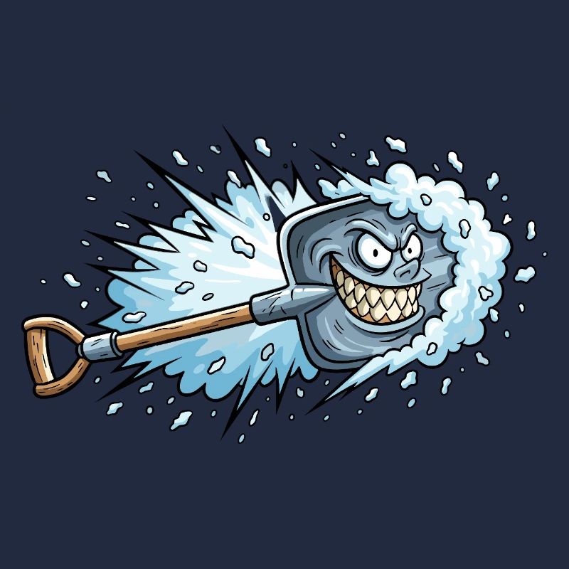 Wütender Schneeschieber Cartoon