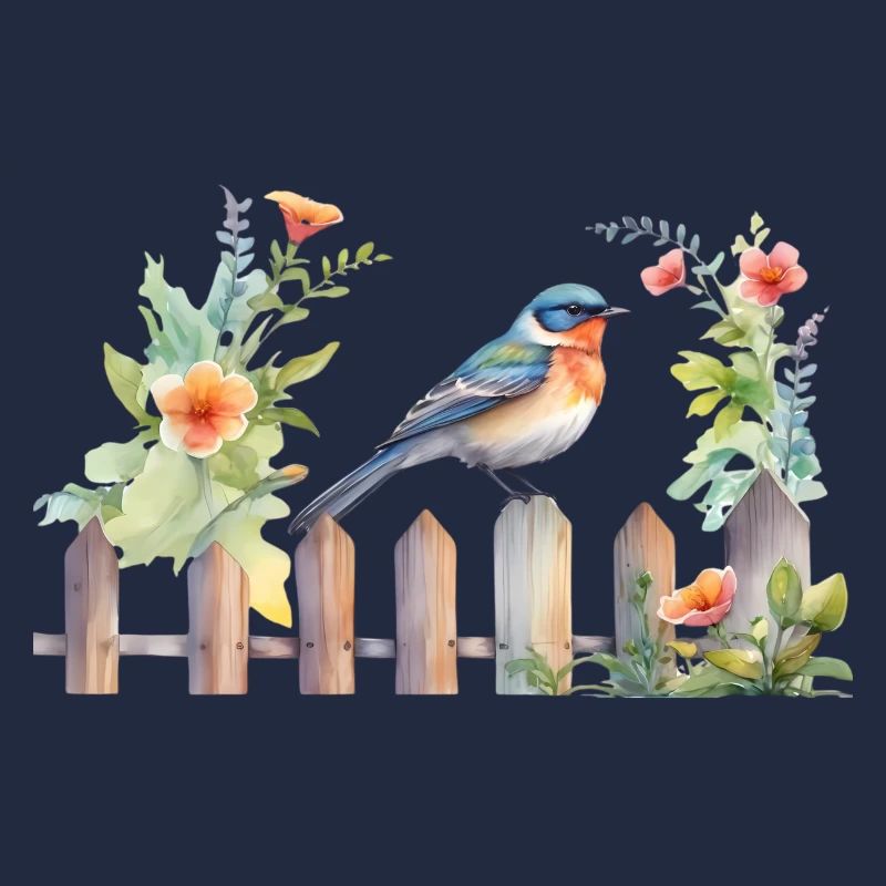 Vogel auf Holzzaun