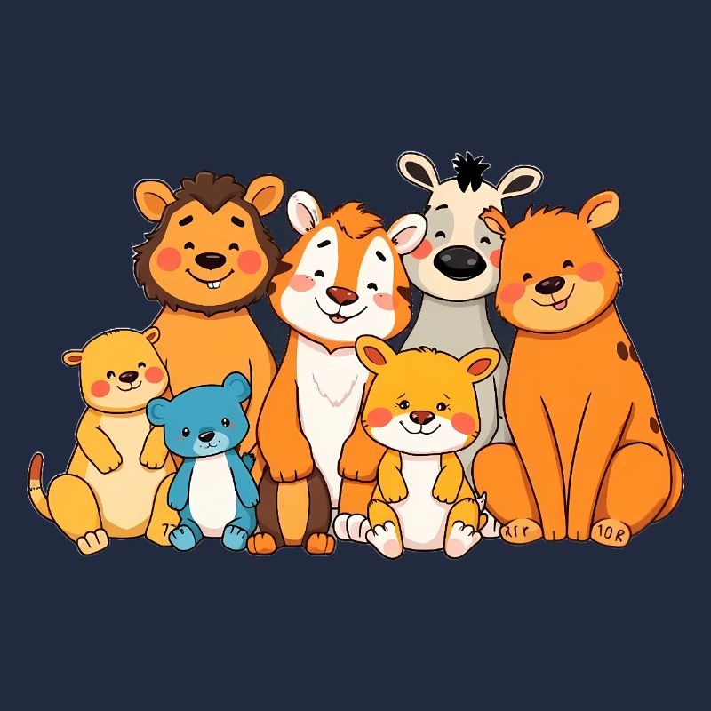 Conception ludique de bande dessinée de famille d’animaux