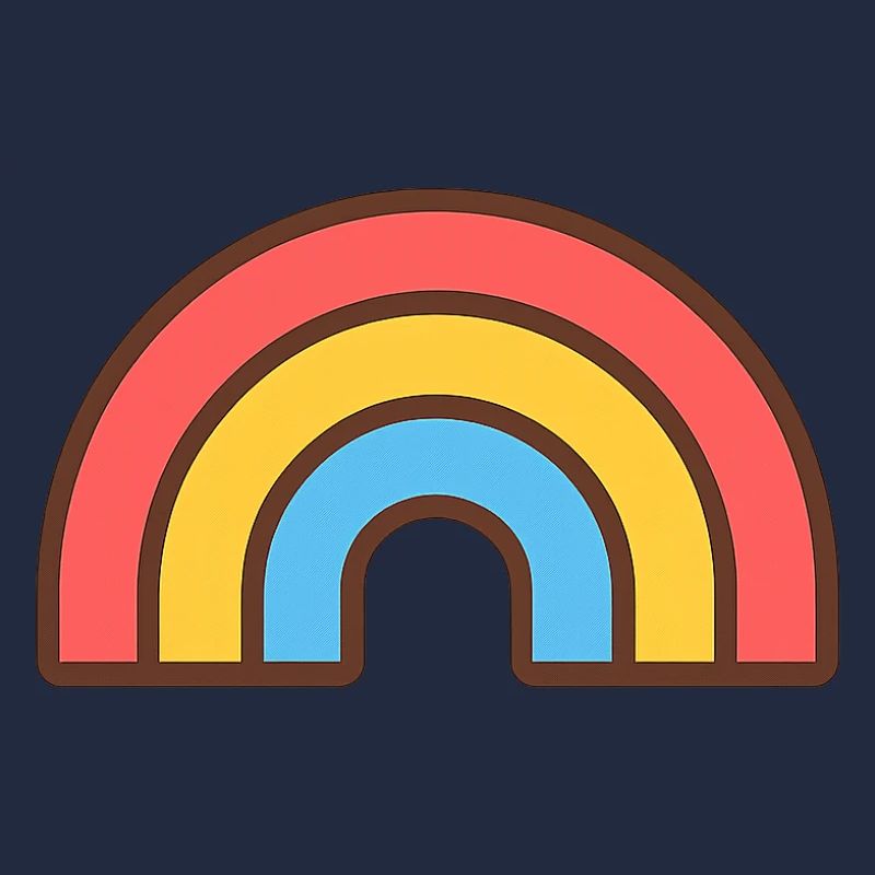 Bright retro rainbow
