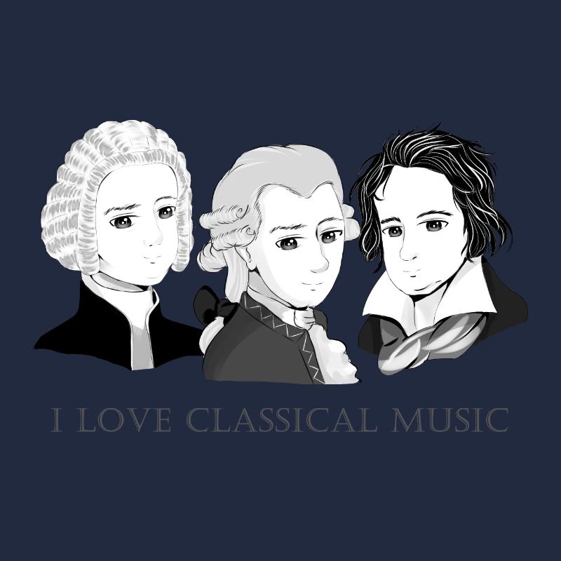 Bach - Mozart - Beethoven en chibi
