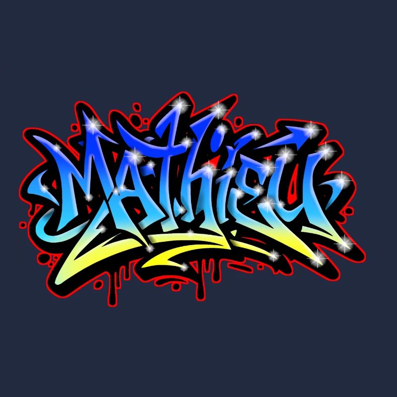 Mathieu Graffiti Printable Blue Yellow