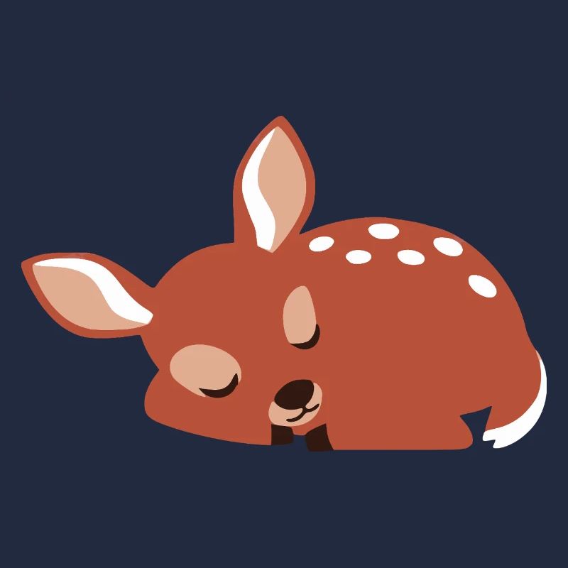 Cute sleeping fawn minimalist style