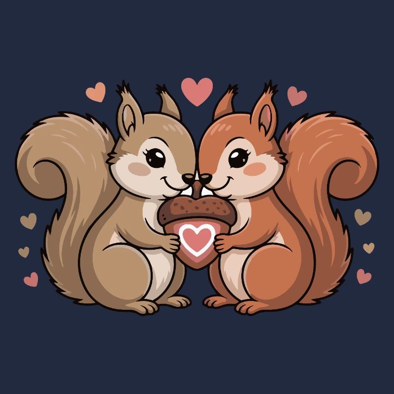 Couple d’écureuils pour la Saint-Valentin