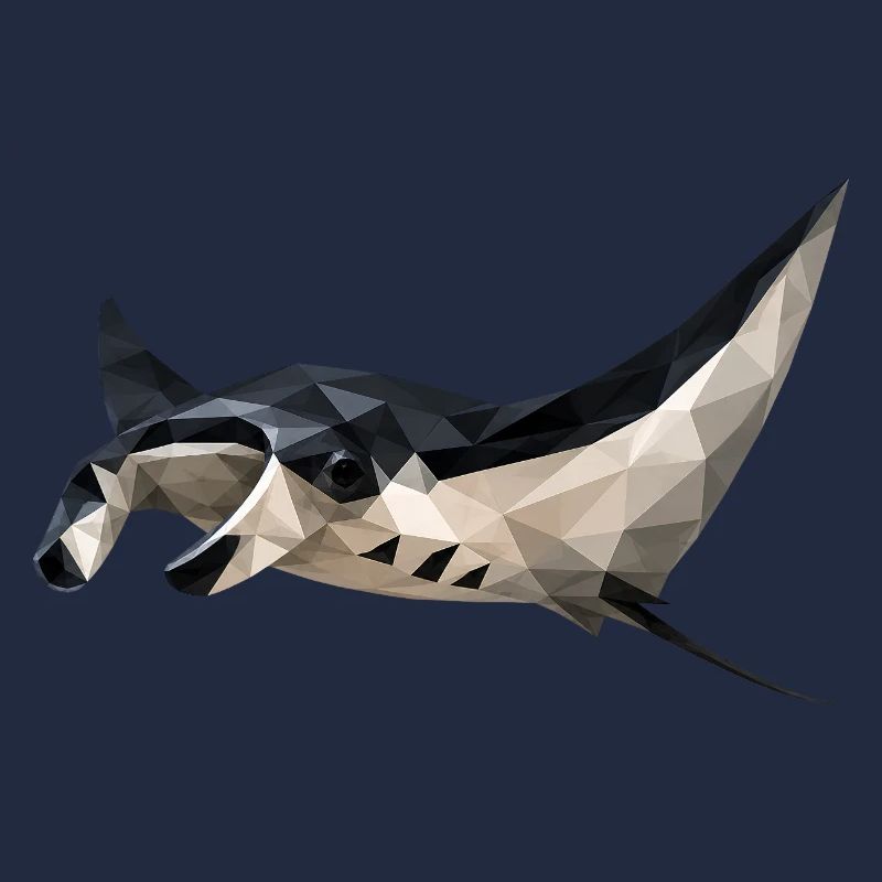 Geometrischer Mantarochen Kunstdruck