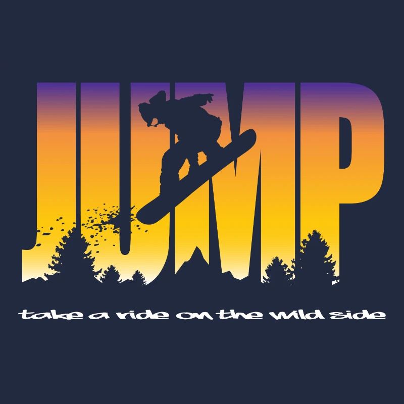 Jump und Snowboarder