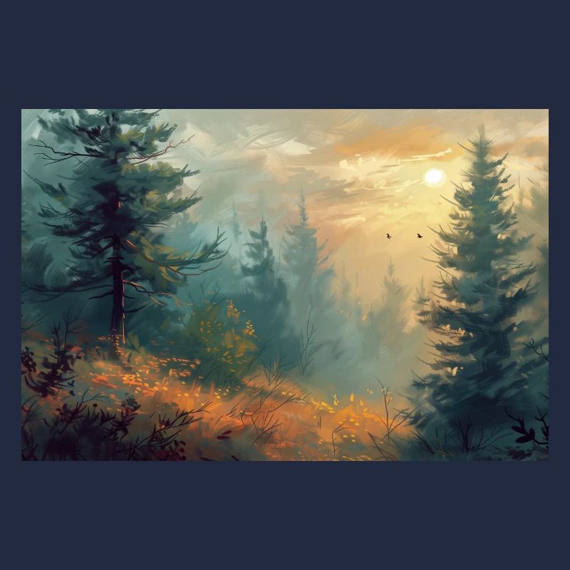 Waldlandschaft Illustration Poster