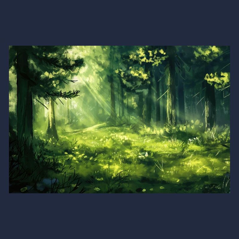 Forest Landscape Illustration Poster