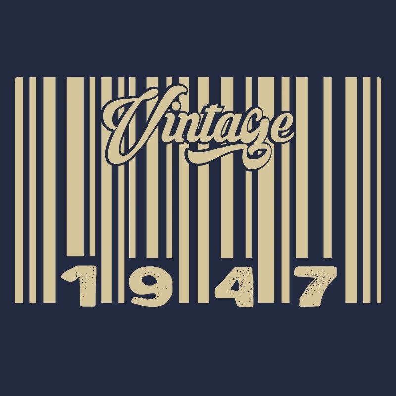 vintage 1947 Code barre 1947: Année 2025.