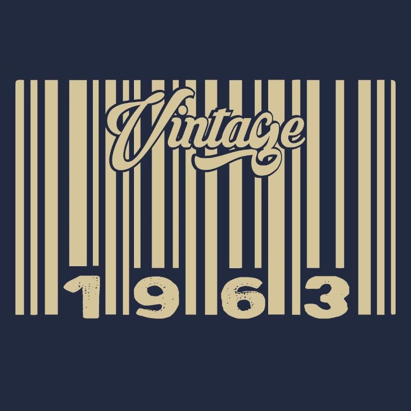 vintage 1963 Code barre 1963: Année 2025.