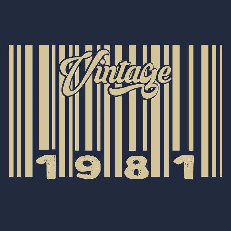 vintage 1981 Code barre 1981: Année 2025.