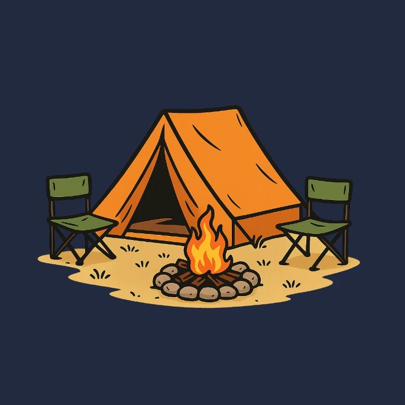 Conception de camp de camping aventureux