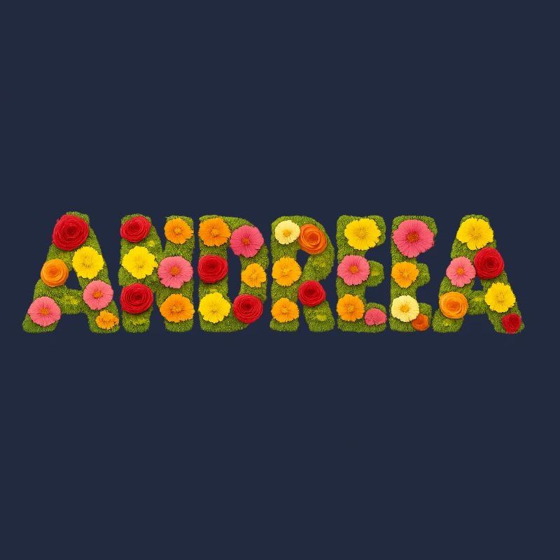 Blumenbuchstabe Namensdesign Andreea
