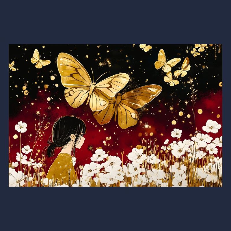 Goldene Sternfee und Schmetterlinge